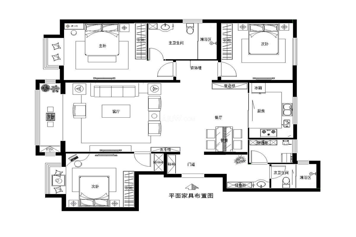 70兩房一廳裝修效果圖，70平兩室一廳裝修圖