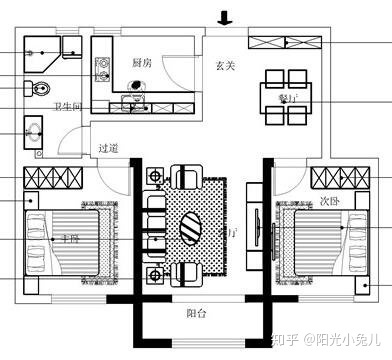 超好看的房子裝修，95平兩室兩廳簡歐裝修效果圖，全屋超美